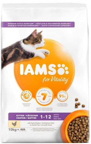 IAMS CAT KITTEN With Chicken - sausā barība kaķēniem 10kg